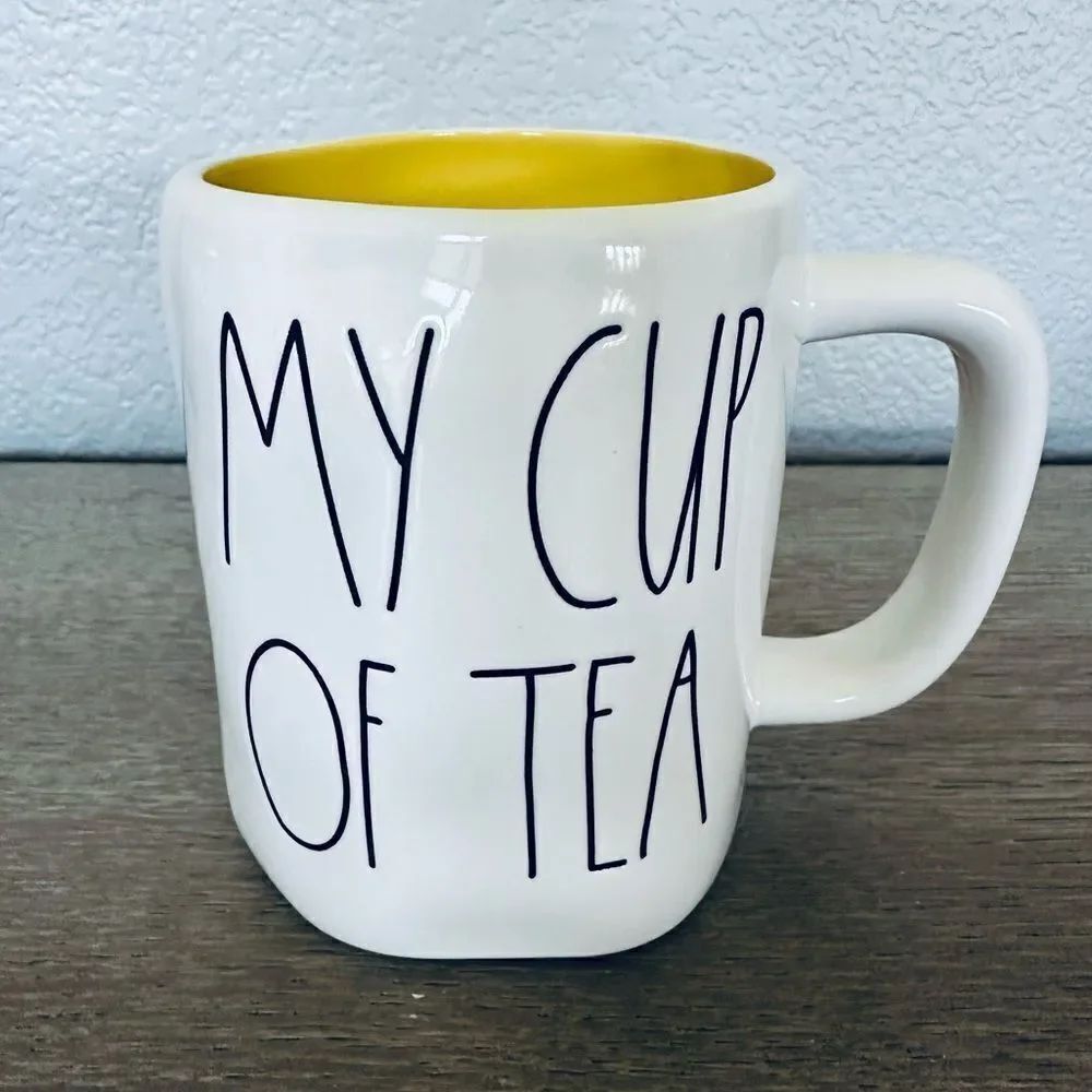 Rae Dunn My Cup of Tea Yellow Ceramic Mug